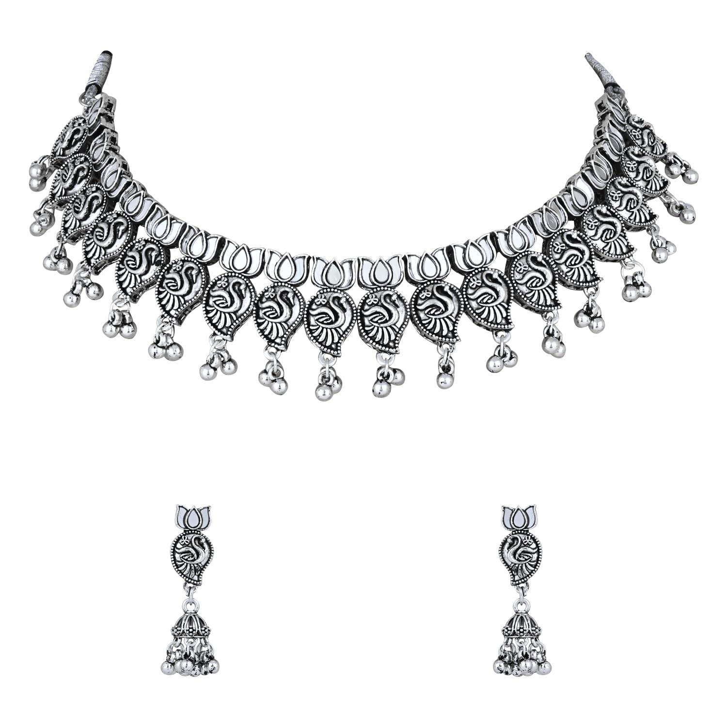 See full amazon price history chart for I Jewels Womens Silver Oxidised Afghani Floral Design Design Ghungroo Choker Necklace Jewellery With Earring Set (Mc188Ox) I Jewels Womens Silver Oxidised Afghani Floral Design Design Ghungroo Choker Necklace Jewellery With Earring Set (Mc188Ox) (B0DF5KKCR9) Amazon Price History, Amazon Price Tracker