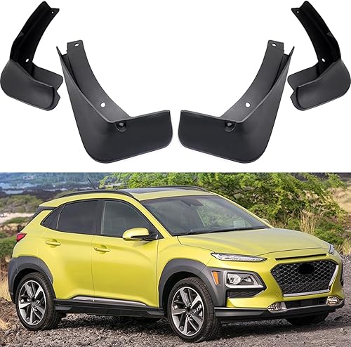 Guardabarros de coche guardabarros para guardabarros compatible con Hyundai Kona 2018 2019 2020 2021 2022 2023 2024 (sin modelos N-Line)