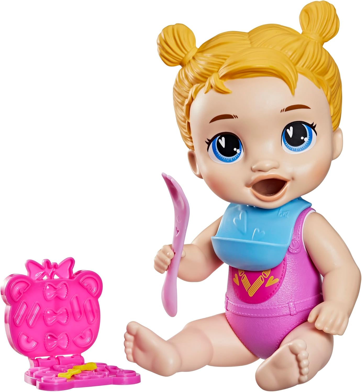 Baby Alive Dinnertime Creations, Blonde Hair Doll with Play Food Accessories, 11 inches, Toys for 3+ Year Old Girls and Boys