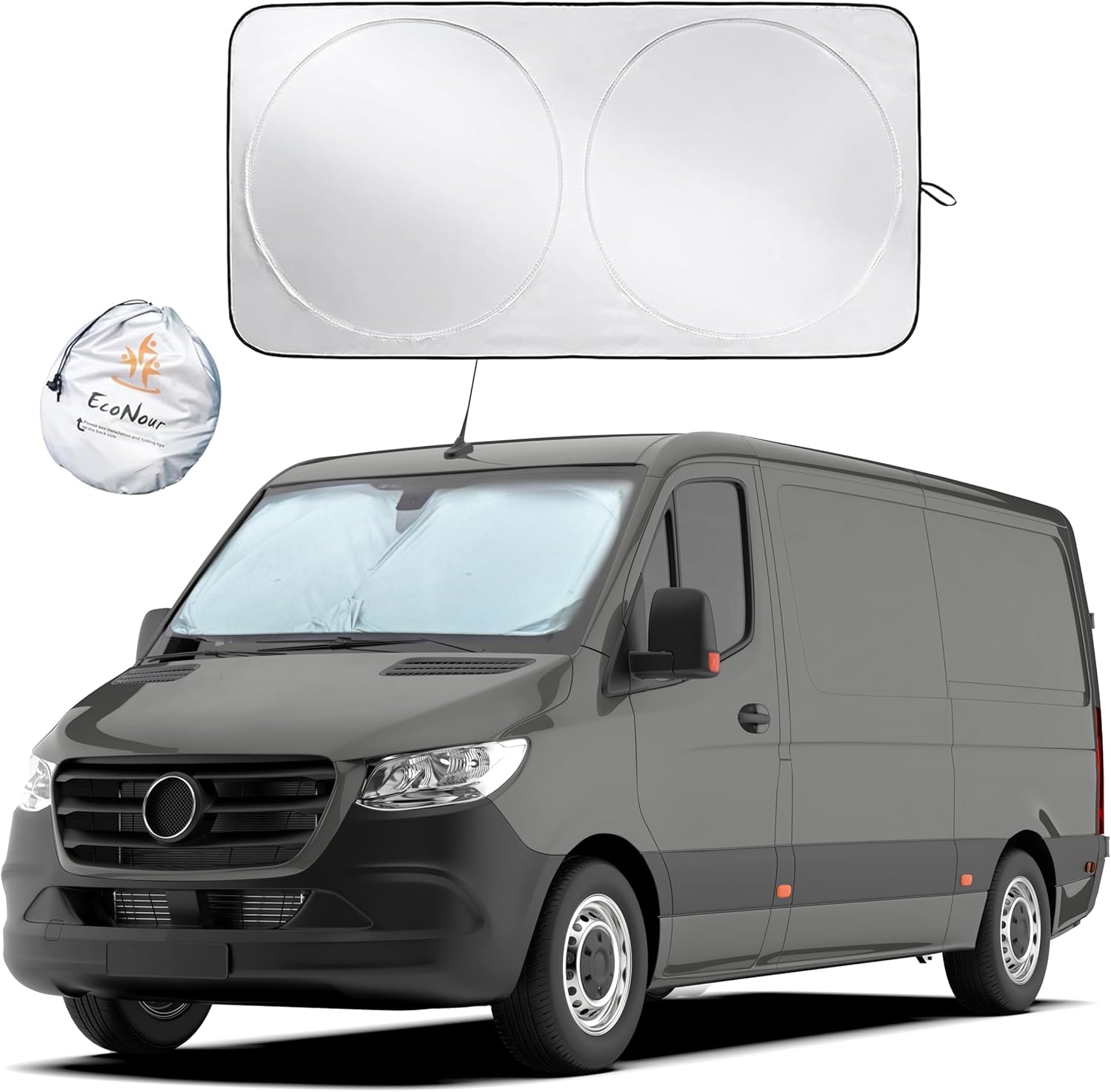 (Vehicle unknown similar to stock )EcoNour Foldable Sunshade for Car Windshield | Dashboard Shield for Your Vehicle | Auto Window Shades for UV Rays and Sun Screen Protection | XXXX-Large (75 inches x 37 inches)