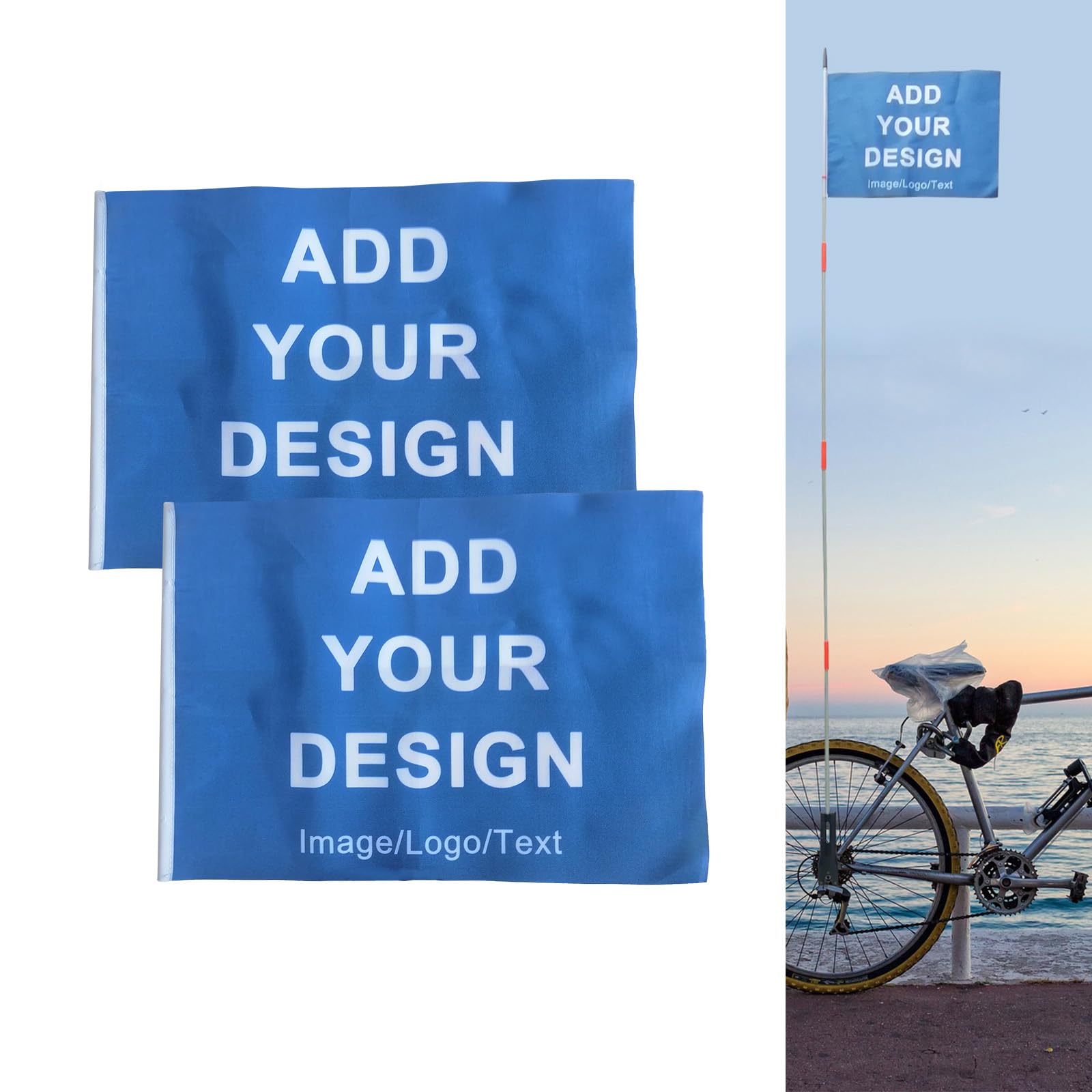 Custom Bike Safety Flag Personalized Bicycle Flags for Outdoor Cycling Riding (style 3)