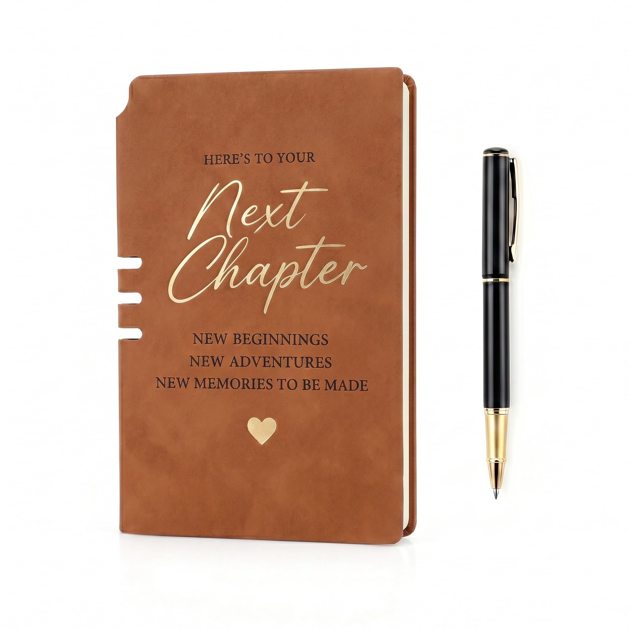 Leaving Gifts for Colleagues Women Men,Pu Leather Personalised Notebook and Pen, Congratulations New Chapter Gifts On Your New Job, Good Luck Leaving Presents for Colleague Female, Work Goodbye Gift