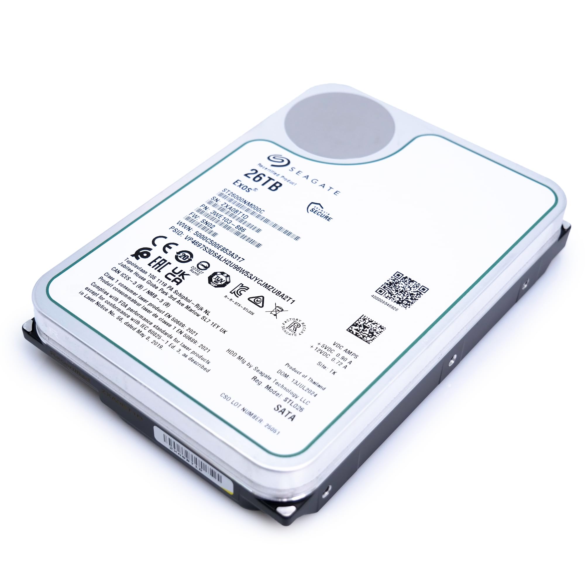 Seagate Exos 26TB Enterprise Hard Drive HDD SATA 6Gb/s 512MB Cache