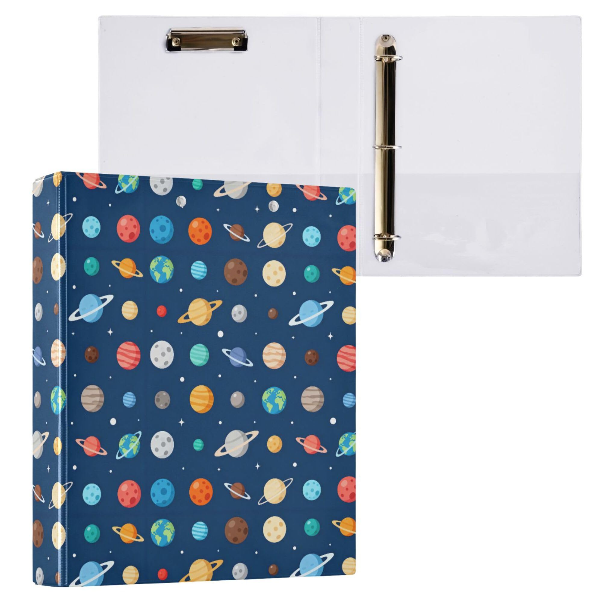 Raccoglitore a 3 anelli da 2,5 cm e mezzo con tasche interne, confezione da 1/2 raccoglitori per studenti universitari con copertina rigida