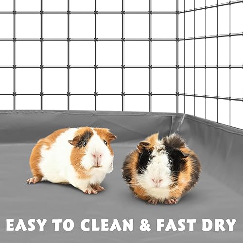 Miniatura 4 de Mixweer 2 piezas de 47.2 x 24.4 pulgadas, forro impermeable para jaula de conejillo de indias, parte inferior de lona lavable, base lavable para
