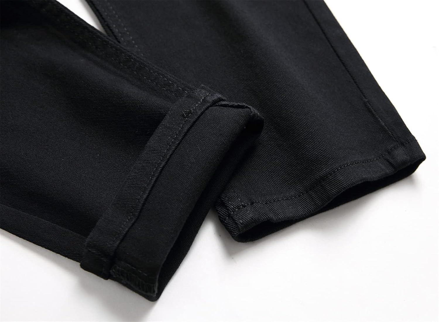 DGHM-JLMY Men's Slim Straight Zipper Pleated Jeans Stretch Fashion Comfort Pants Distressed Straight Fashion Denim Pants
