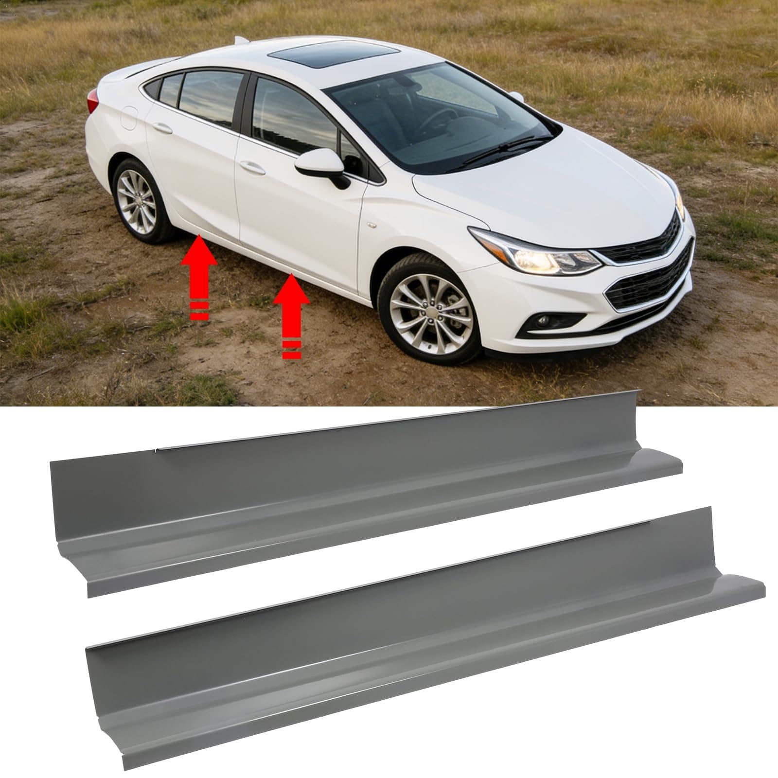 Outer Rocker Panels Fit for Chevrolet Cruze 2011-2016 Driver & Passenger side Pair — view 5