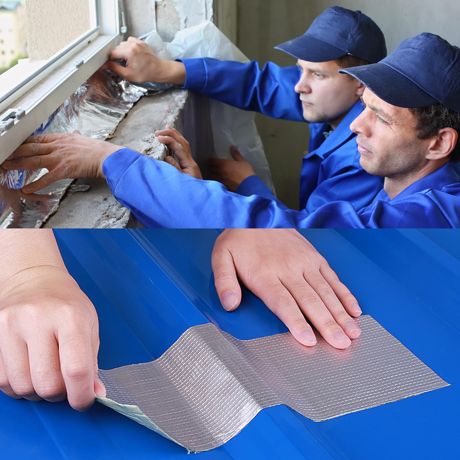 gooch Cinta de barrera de vapor, cinta de fontanería para fugas, cinta de sellado de butilo con fuerte adhesión, autoadhesiva, lámina de aluminio para reparación de autocaravanas, ventanas, silicona