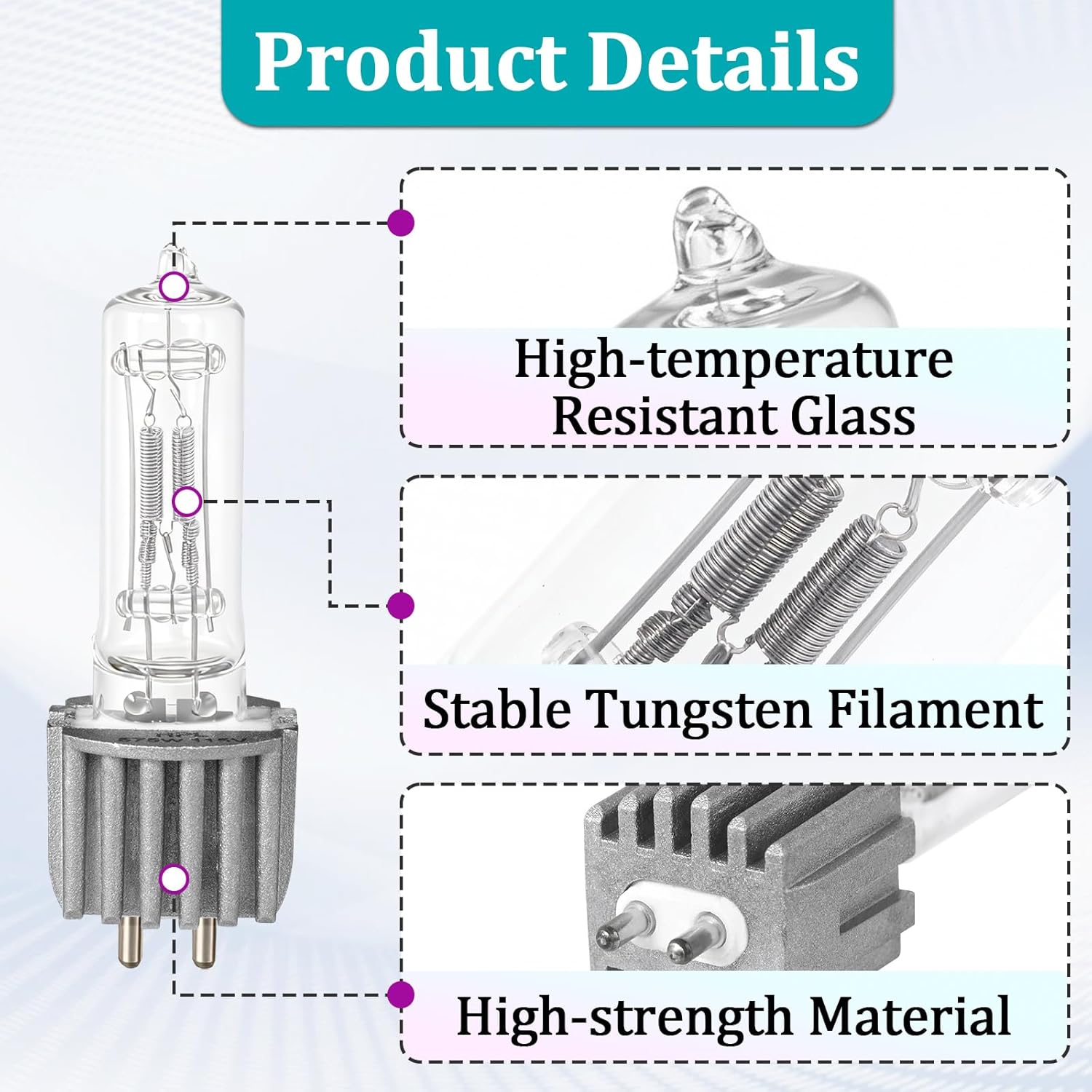 10 Pcs 54807 Lamp Bulb, HPL 575W 115V/X Halogen Lamp for Stage/Studio/Theater/Exhibition Lighting, G9.5 Medium Bi-Pin Base