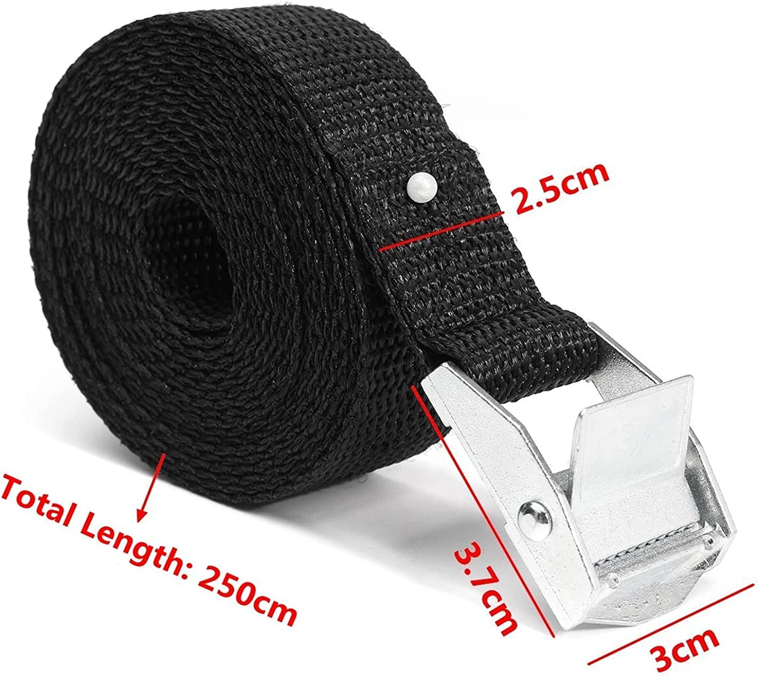 Pasy mocujące do wiązania, 2,5 m x 25 mm samochodowa lina napinająca pasek mocujący mocny pasek zapadkowy torba bagażowa samochodowa pasek mocujący pasek mocujący stop cynku nylon 5 kolorów