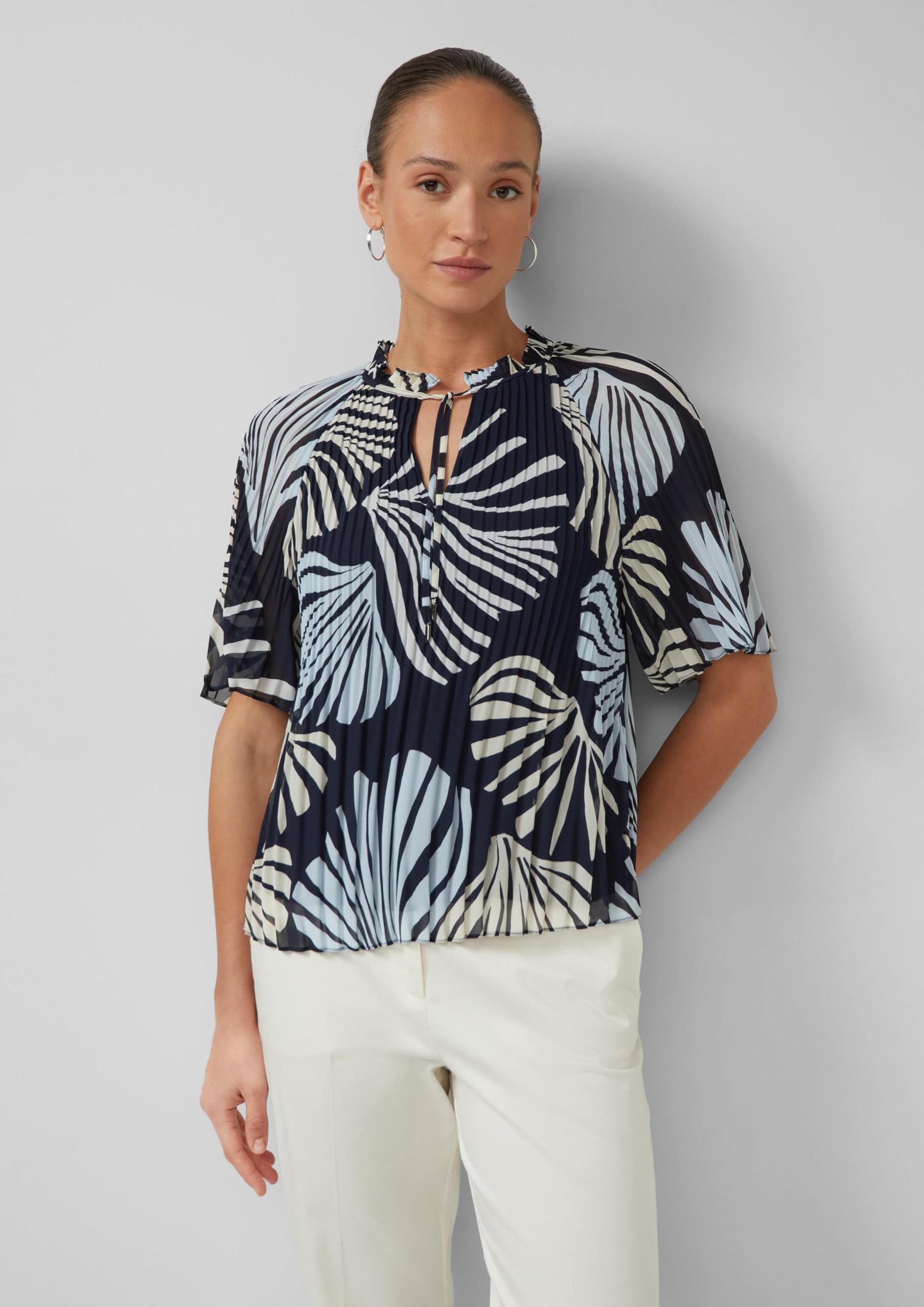 s.Oliver Festliche Chiffon-Bluse mit Plissee und Rüschen