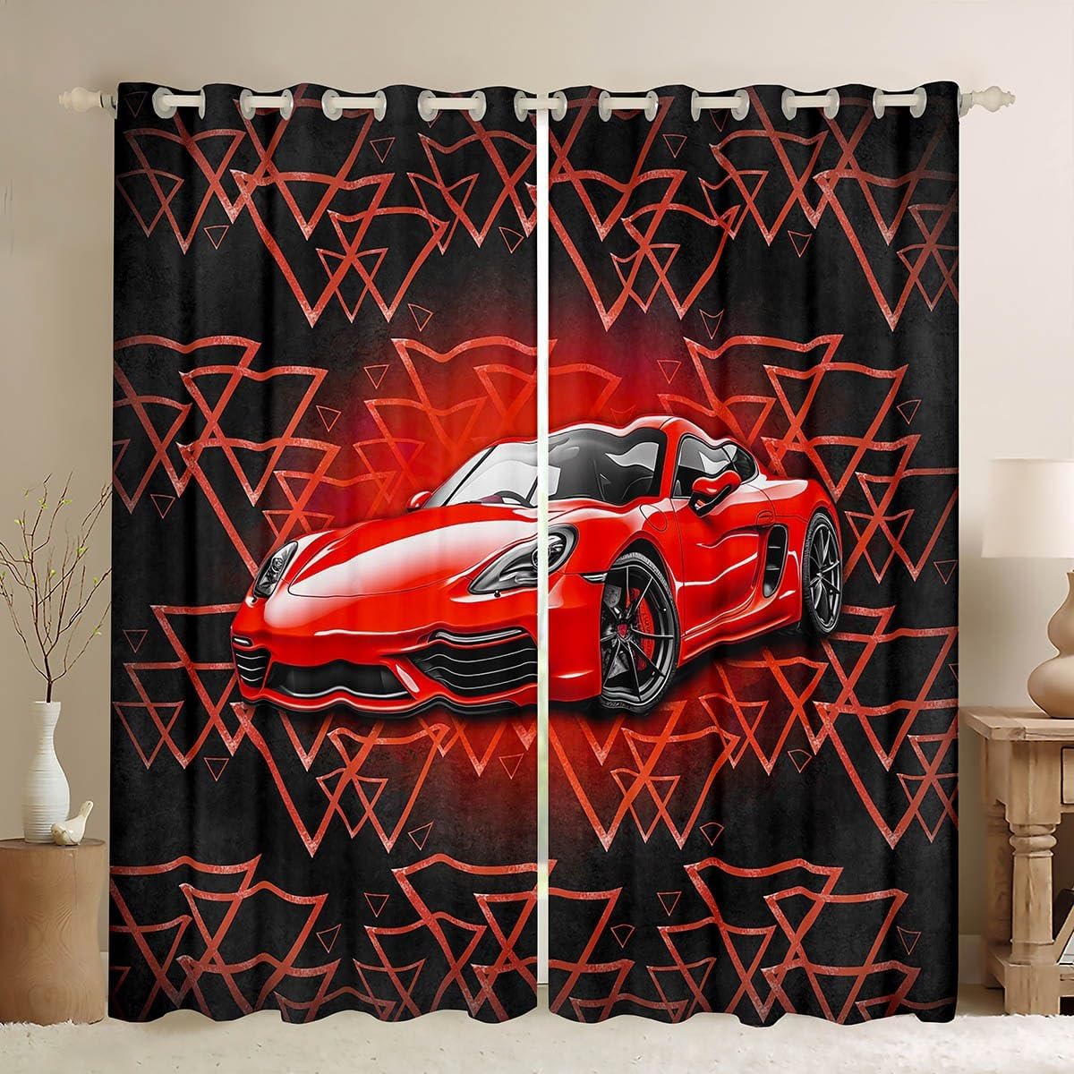 Castle Fairy Football Player Window Curtains Colorful Street Graffiti Style Curtains for Bedroom Spotrs Football Game Draperies Watercolor Tie-dye Window Treatment Curtains Set of 2 Panels,52Wx84L