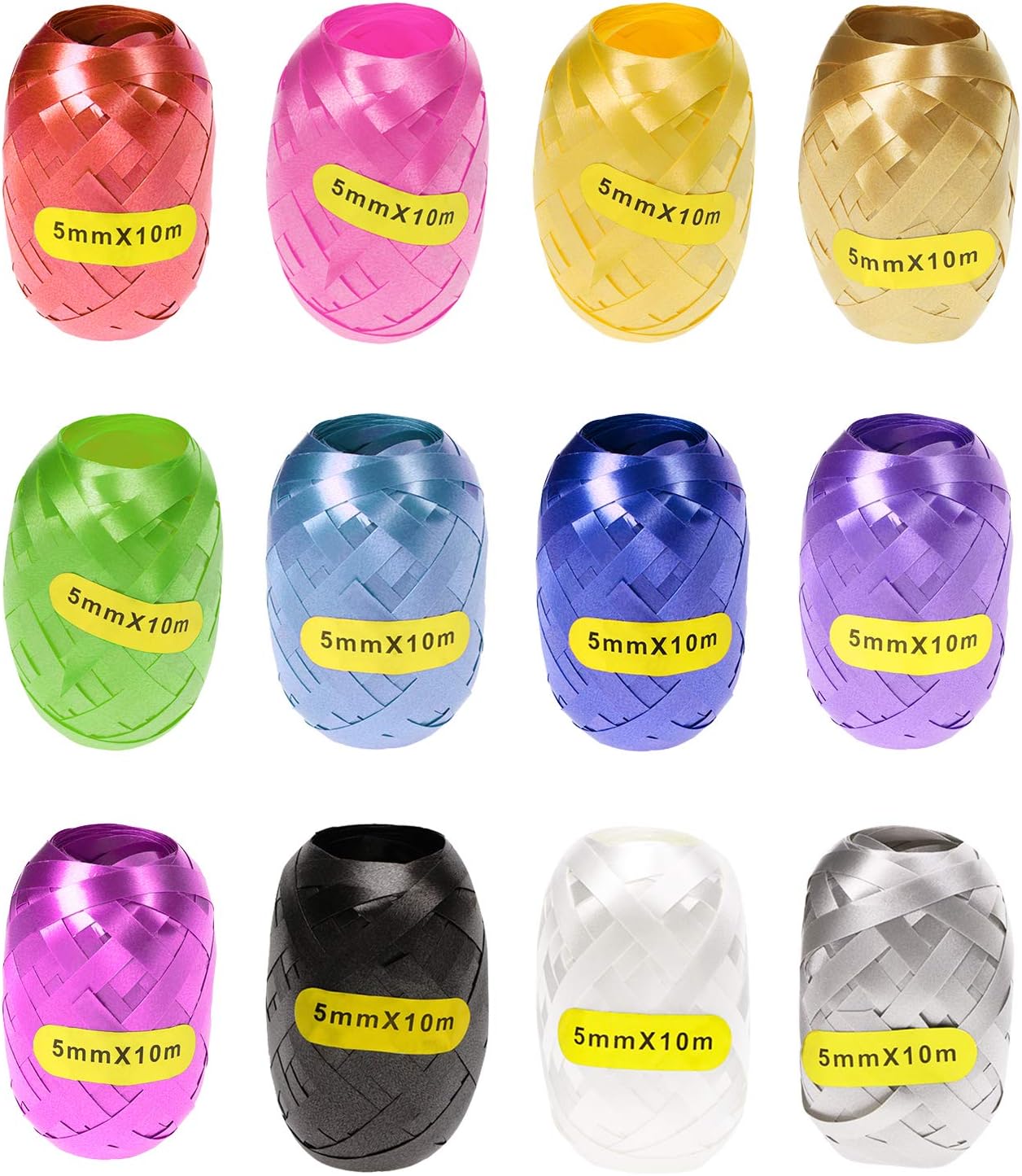 Penta Angel Christmas Curling Ribbon 12 Colors 120M Balloon String Ribbon for Christmas Thanksgiving Wedding Party Decoration Craft Bows Balloon Gift Wrapping Florists Showers