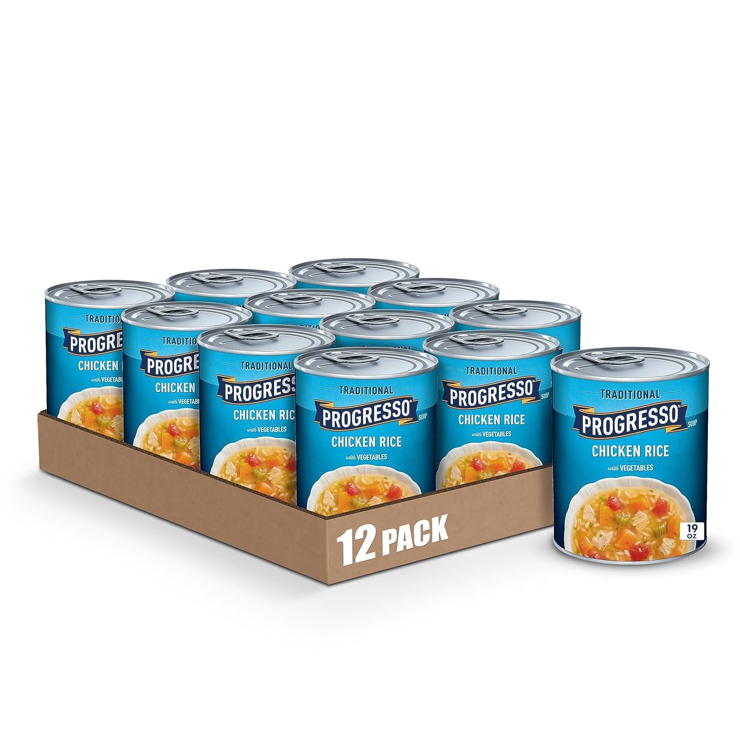 Progresso Traditional, Chicken Rice with Vegetables Canned Soup, 19 oz. (Pack of 12)