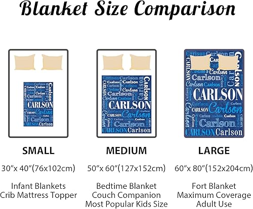 Miniatura 189 de Mantas personalizadas con nombre para niños, mantas de bebé personalizadas para niños y niñas, manta de nombre personalizada súper suave para niños