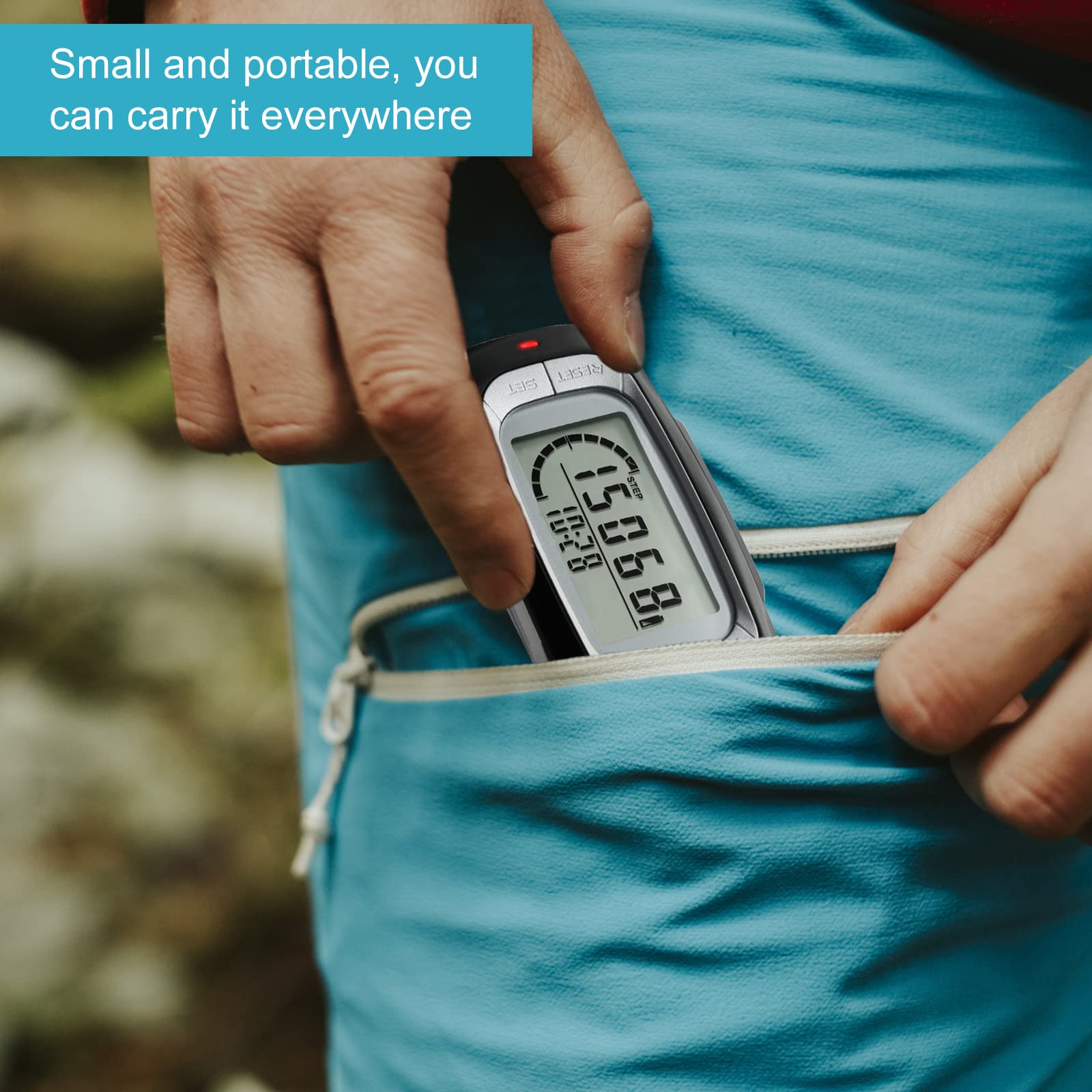 Contapassi Jinlaili 3D - Senza App, Con Display LCD, Conta Passi, Distanza, Calorie E Tempo - Foto 3