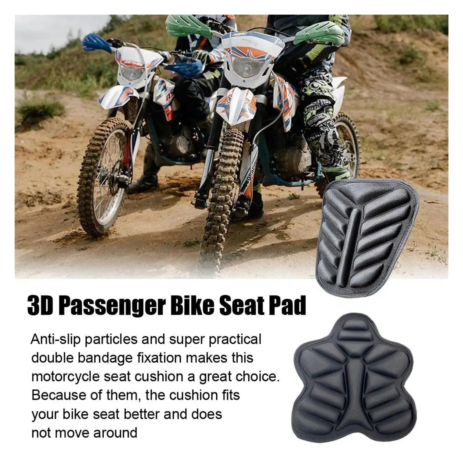 Cuscino Per Sella Moto 3D Per Passeggero, Cuscino Per Sella Bici, Cuscino D'aria Assorbente Resistente All'acqua, Protezione Per Sella Cuscino sedile