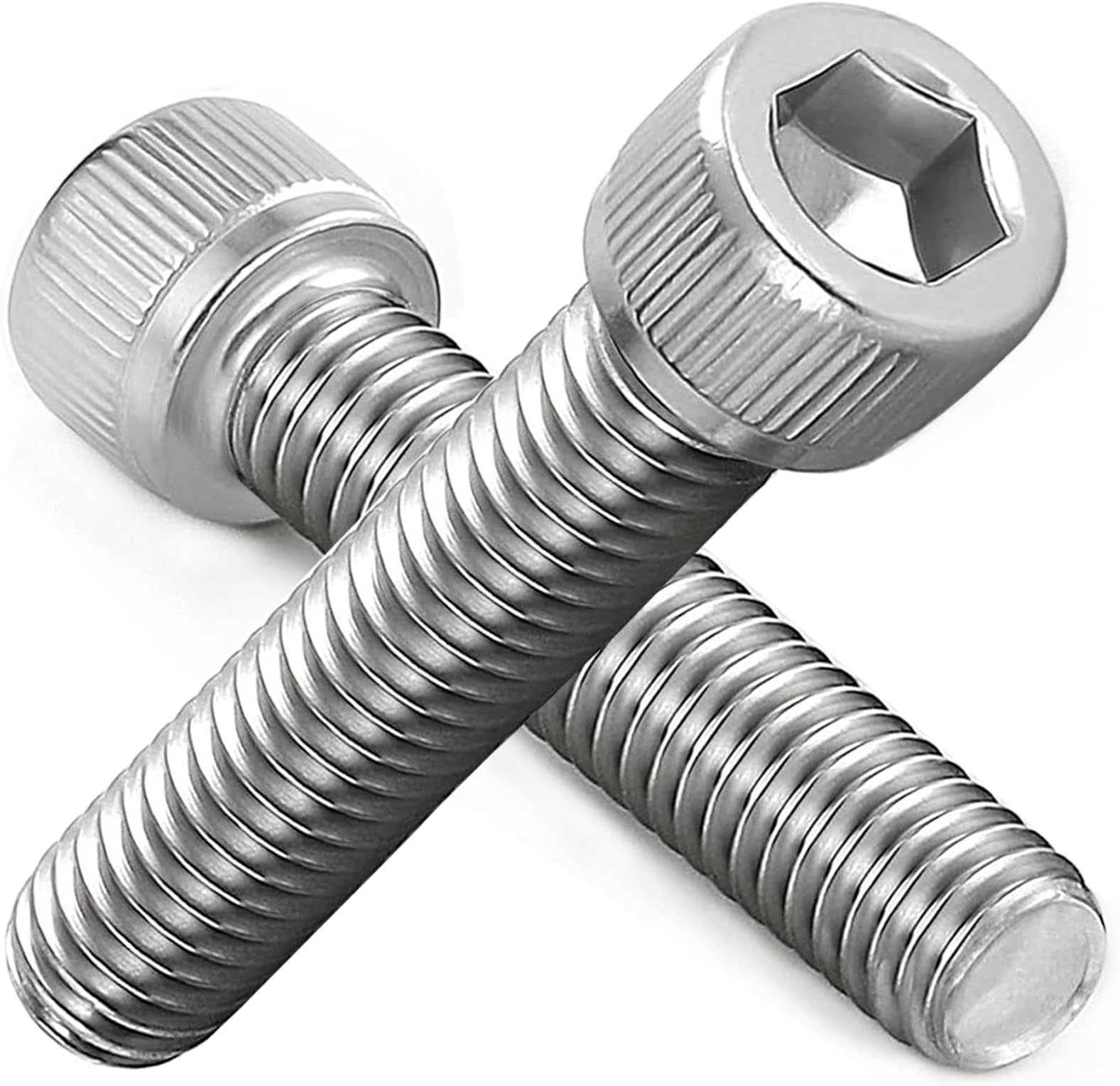 AMLOOPH M8 Screws, M8 X 55mm Allen Socket Head Cap Screws/Bolts - 8mm Diameter Fully Threaded M8 Bolts 55mm A2 Stainless Steel Long Hex Socket Bolt Coarse (Pack Of 10）