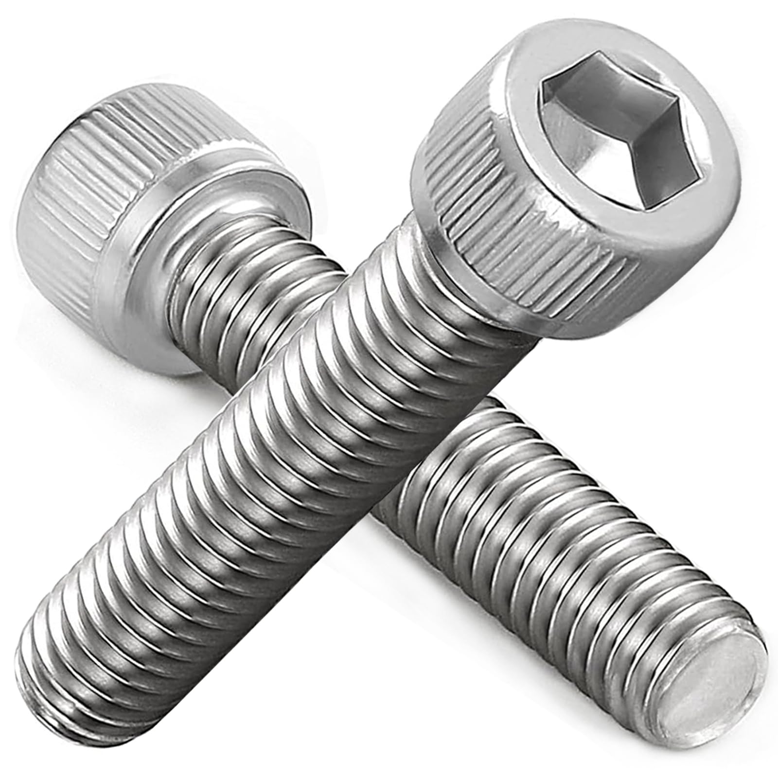 AMLOOPH M8 Screws, M8 X 55mm Allen Socket Head Cap Screws/Bolts - 8mm Diameter Fully Threaded M8 Bolts 55mm A2 Stainless Steel Long Hex Socket Bolt Coarse (Pack Of 10）