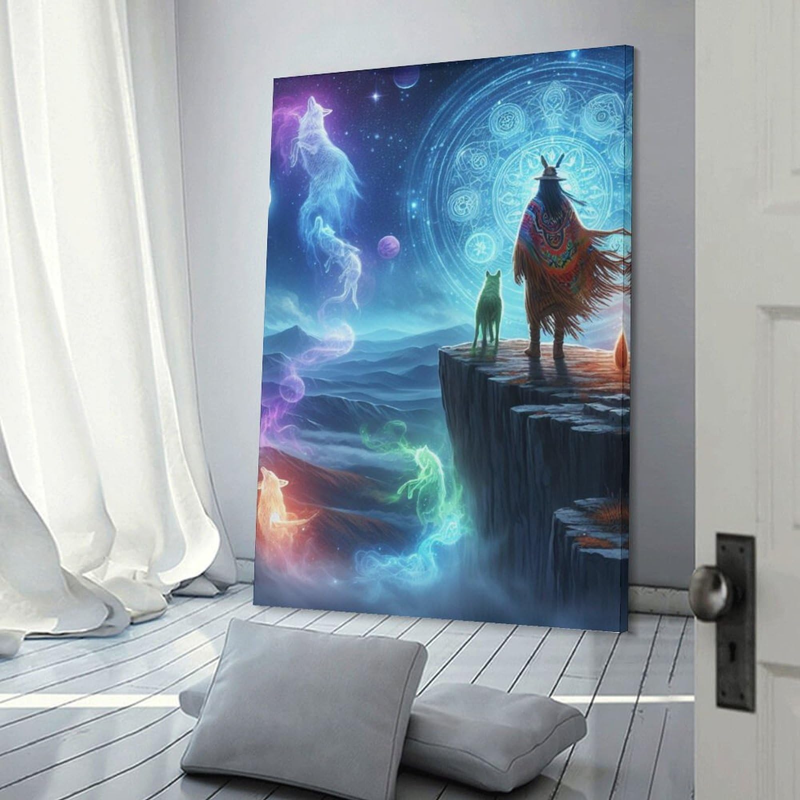 Junmoney Frame-Style-6 Fantasy Shamanic Journey Home Decor Wall Art 08X12inch(20X30cm), For Lounge, Study, Hallway Or Flat Walls, Stylish Home Artwork For Focal Walls