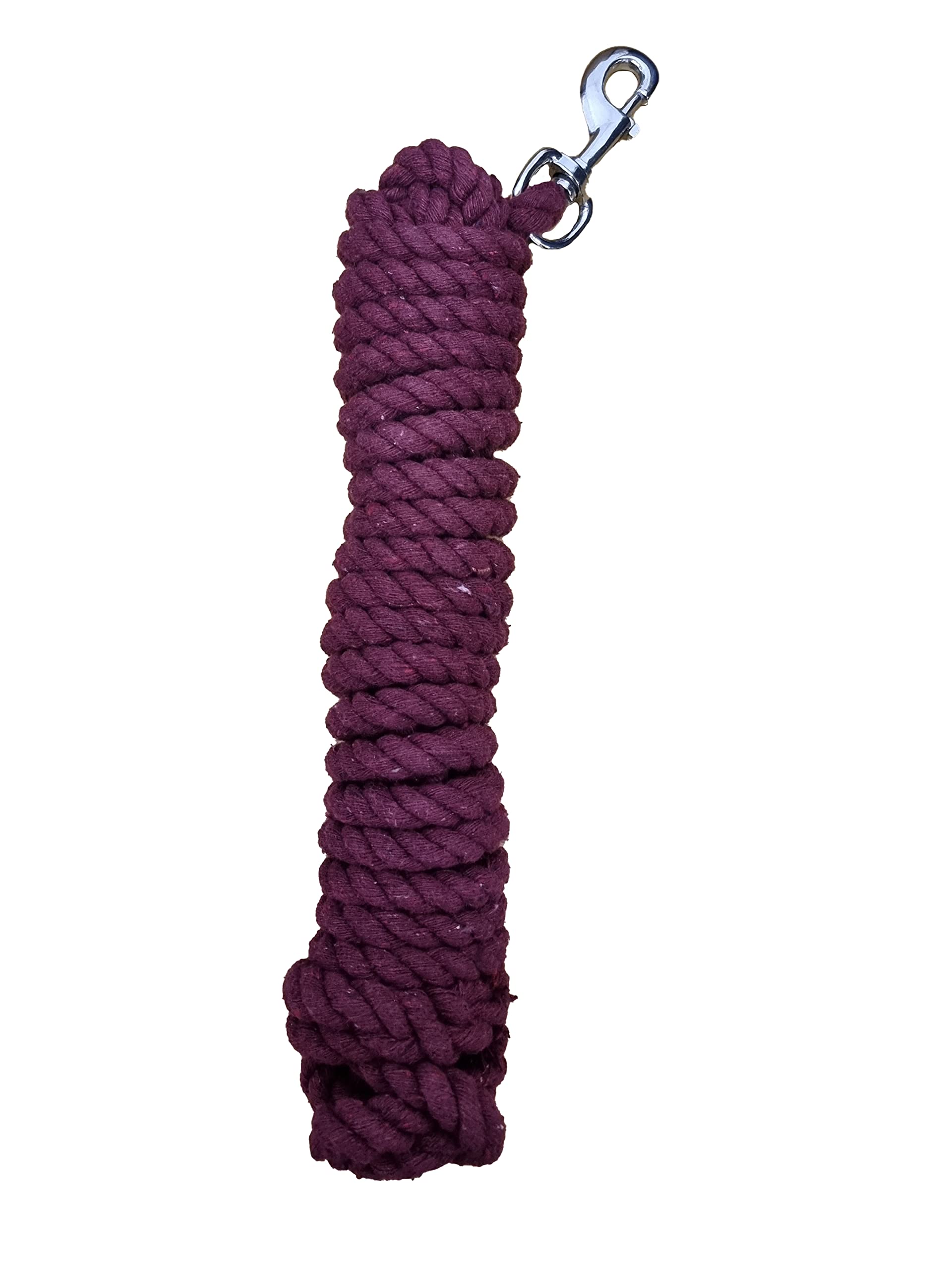 Horse Lunging Lead Ropes - 8 Meter Pony Strongle Comfortable Lunge Line With Trigger Clip Snap Hook - Cob Riding Accessories for Outdoor Training Stable Show Jumping (8m, Maroon)