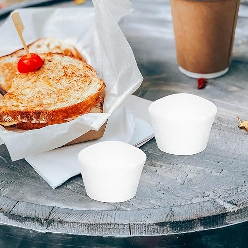 Miniatura 9 de Gadpiparty 20 piezas de espuma blanca, modelo de magdalena de espuma de poliestireno, modelo de pastel falso, espuma de poliestireno expandida para