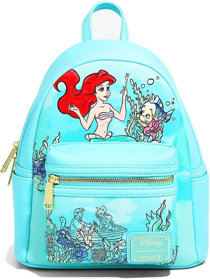 Loungefly Disney The Little Mermaid Kiss The Girl Mini Backpack BoXLunch ExclUSive Wdbk0606, Multi Color