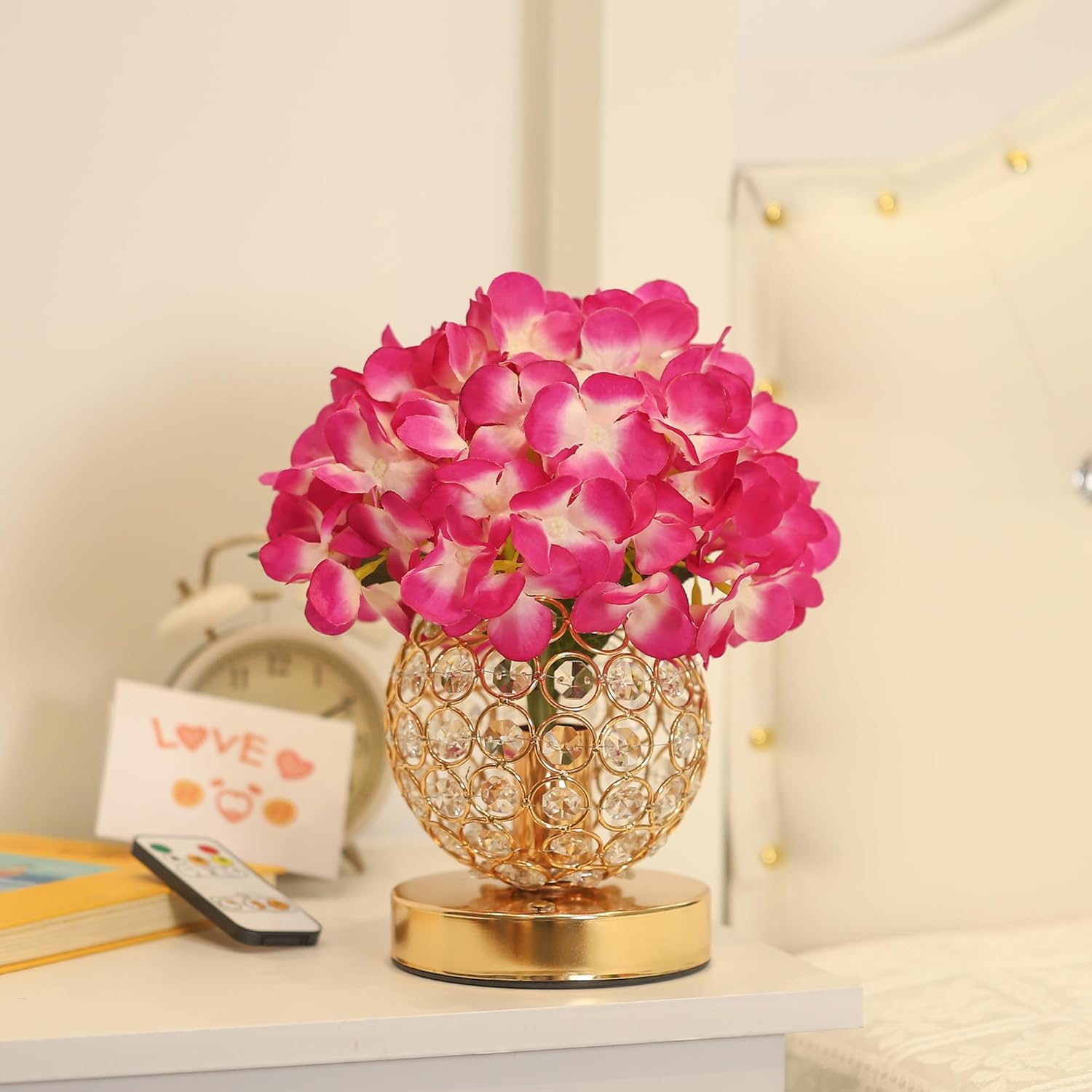 WSYEAR Gifts for Women - Hydrangea Flower LED Table Lamp, Cordless Touch Night Light, 3 Color Dimmable, Birthday, Valentine's, Christmas Gift for Mom, Wife, Girlfriend and Sister, Home Decor