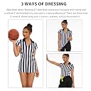 VKT Referee Dress Shirt for Women Zipper Collar Referee Jersey Ref Costume Outfit for Basketball Football Hockey Halloween, Zip fastening, XXL gallery image