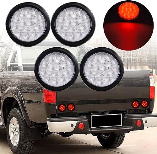 Miniatura 2 de Kit de tapones de cableado con cubierta de hule para luz trasera LED redonda de 4", 12 ledes, para RV, camioneta