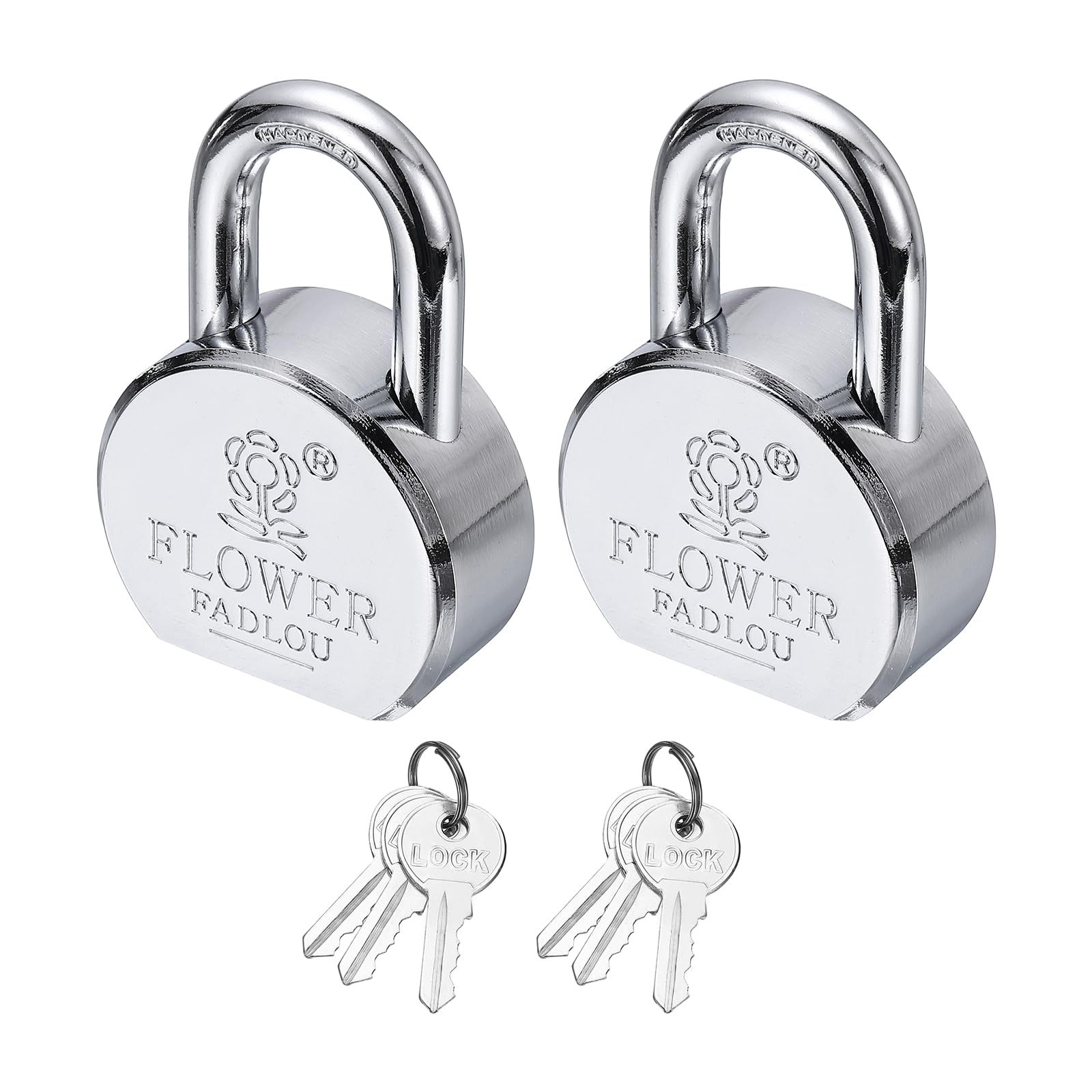 PATIKIL Cerradura resistente, ancho: 65 mm, plateada) (2 unidades), candado de alta seguridad de aleación de acero con 6 llaves, apto para puerta, almacén, contenedor de envío, puerta de