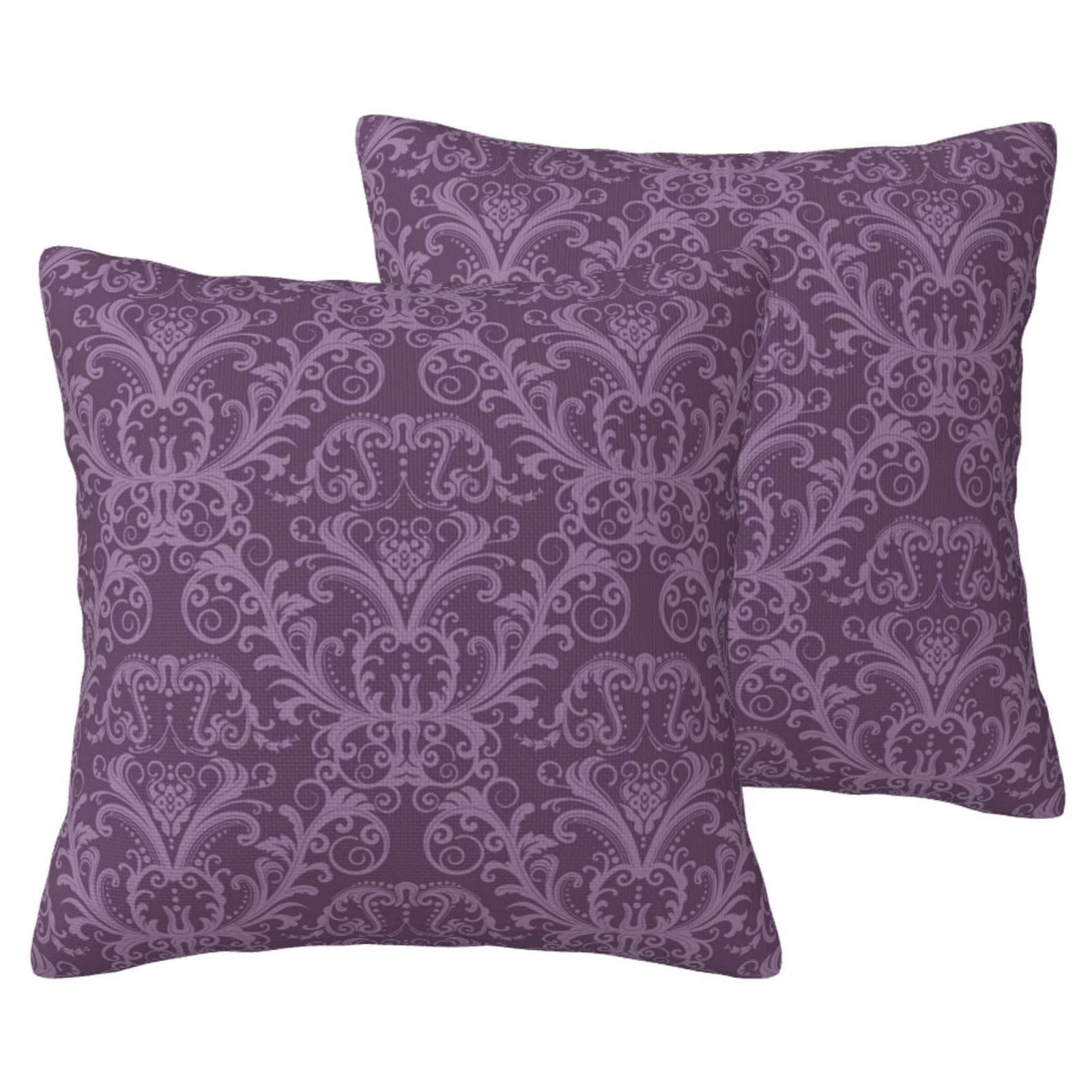 Taies d'oreiller en imitation lin violet au fini texturé haut de gamme pour canapé