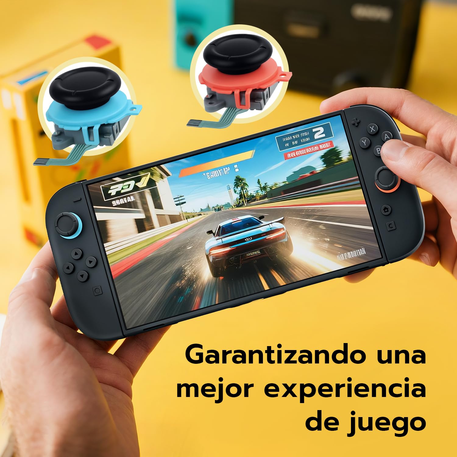 Wigearss Joystick Analógico 3D de Repuesto [2 Piezas] y Kit de Herramientas de Reparación para Mandos Joy-Con de Nintendo Switch 2