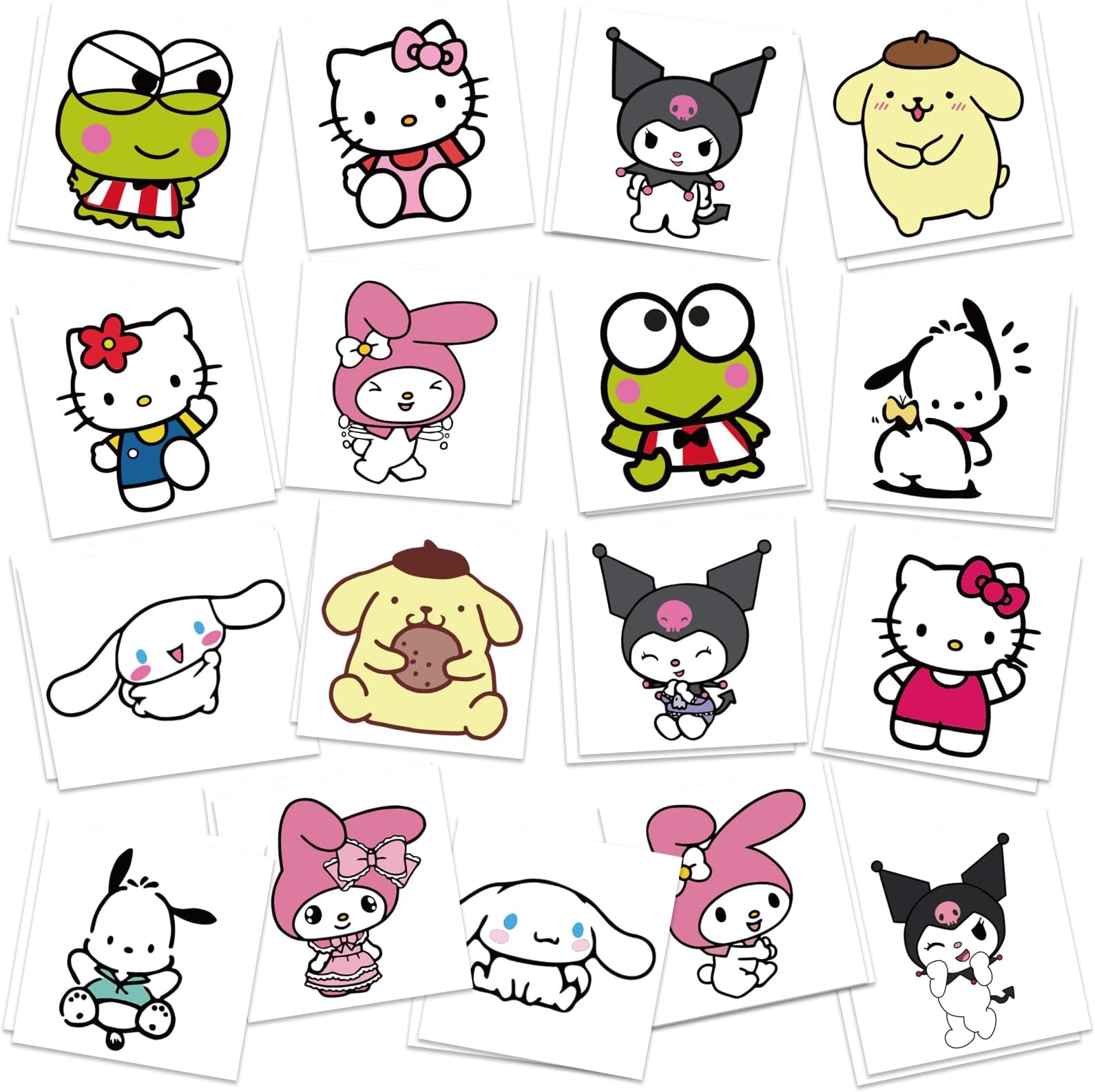 Kitty Birthday Party Supplies, 34Pcs Temporary Tattoos Party Favors, Removable Tattoo Stickers for Goody Bag Treat Bag Stuff for Kitty Birthday Party Decoration