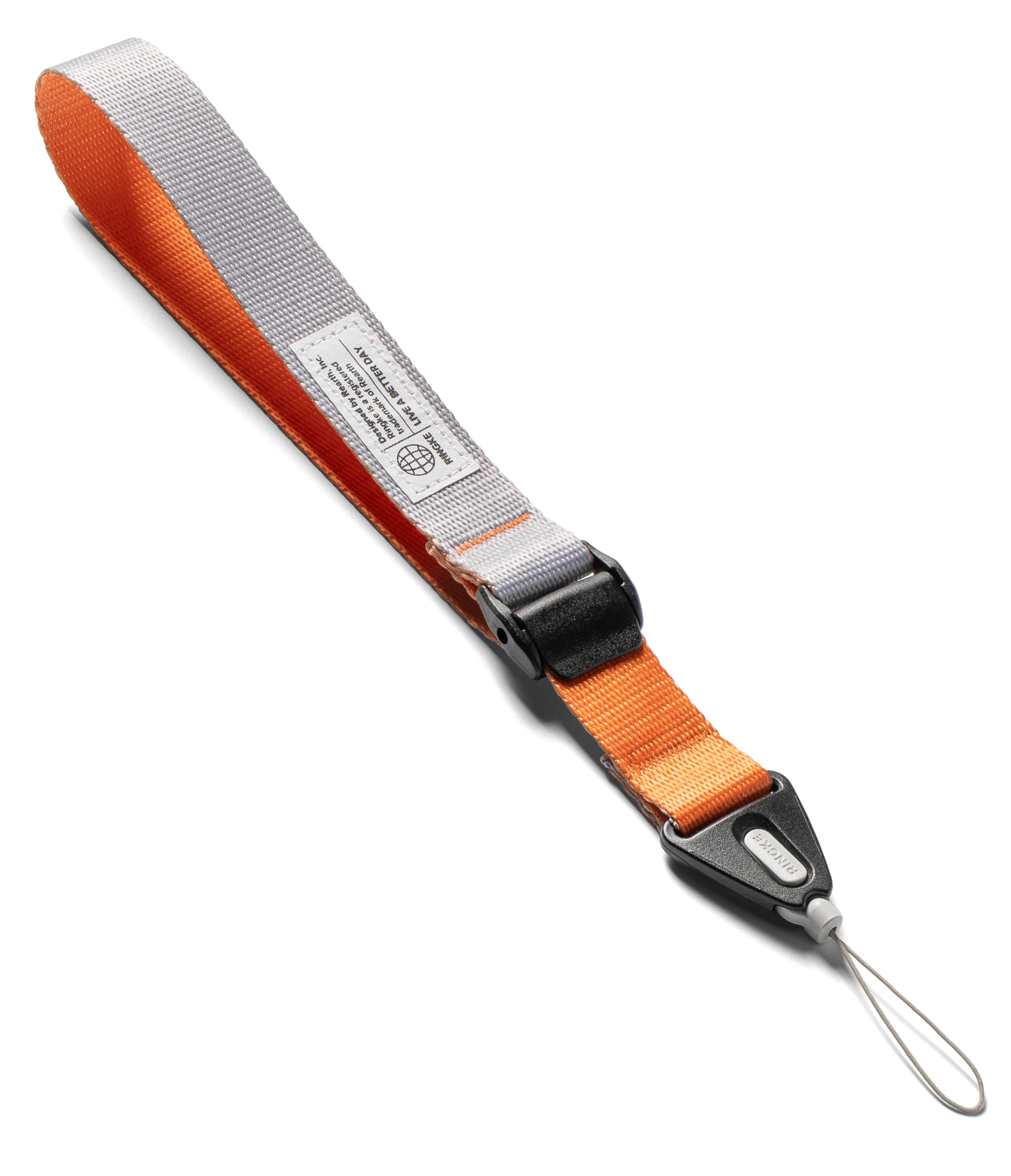 ringke cam buckle phone hand wrist strap [anti theft & drop] length adjustable lanyard for iphone, galaxy, pixel phone case, camera, etc. - ash orange