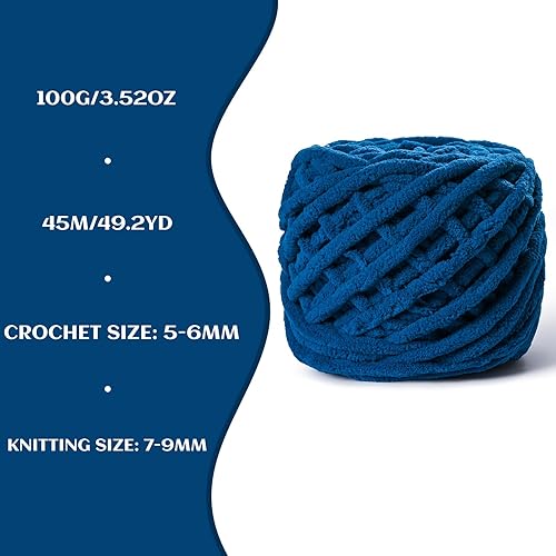 Vista 42 de Paquete de 3 hilos gruesos de felpilla de felpa de 3.53 onzas (49.2 yardas), hilo de terciopelo esponjoso para tejer y hacer ganchillo, hilos de 3