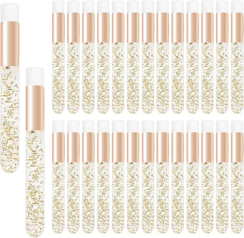 Mekupeu Kit com 30 Pincéis de Fibra para Limpeza de Cílios, Cabo Crystal Glitter