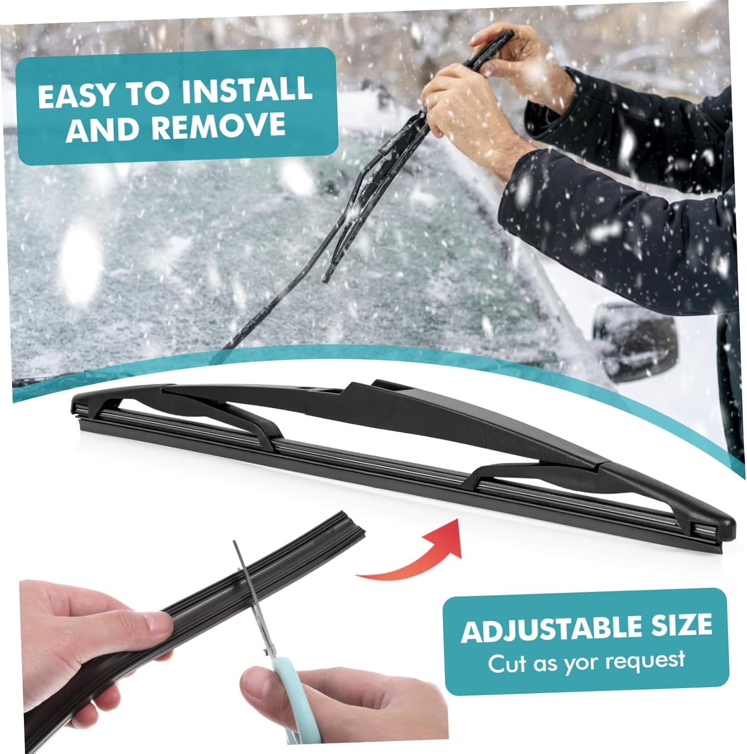 GLEAVI 5Pairs Frameless Wiper Blade Refills Insert Rubber Strips for Cars Fit Windshield Wiper Replacement Strips Easy Installation Optimizes Visibility Rainy