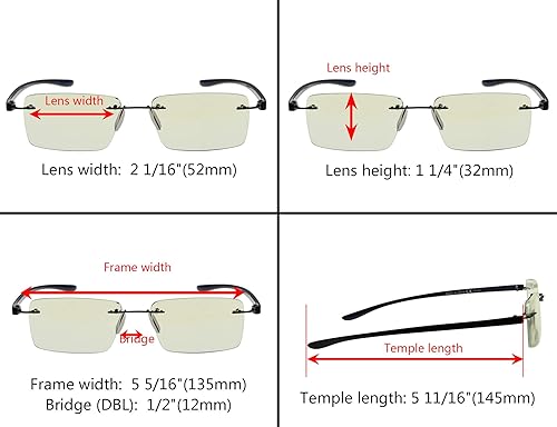 Miniatura 3 de Eyekepper Gafas de bloqueo de luz azul, paquete de 3 lectores de computadora sin montura
