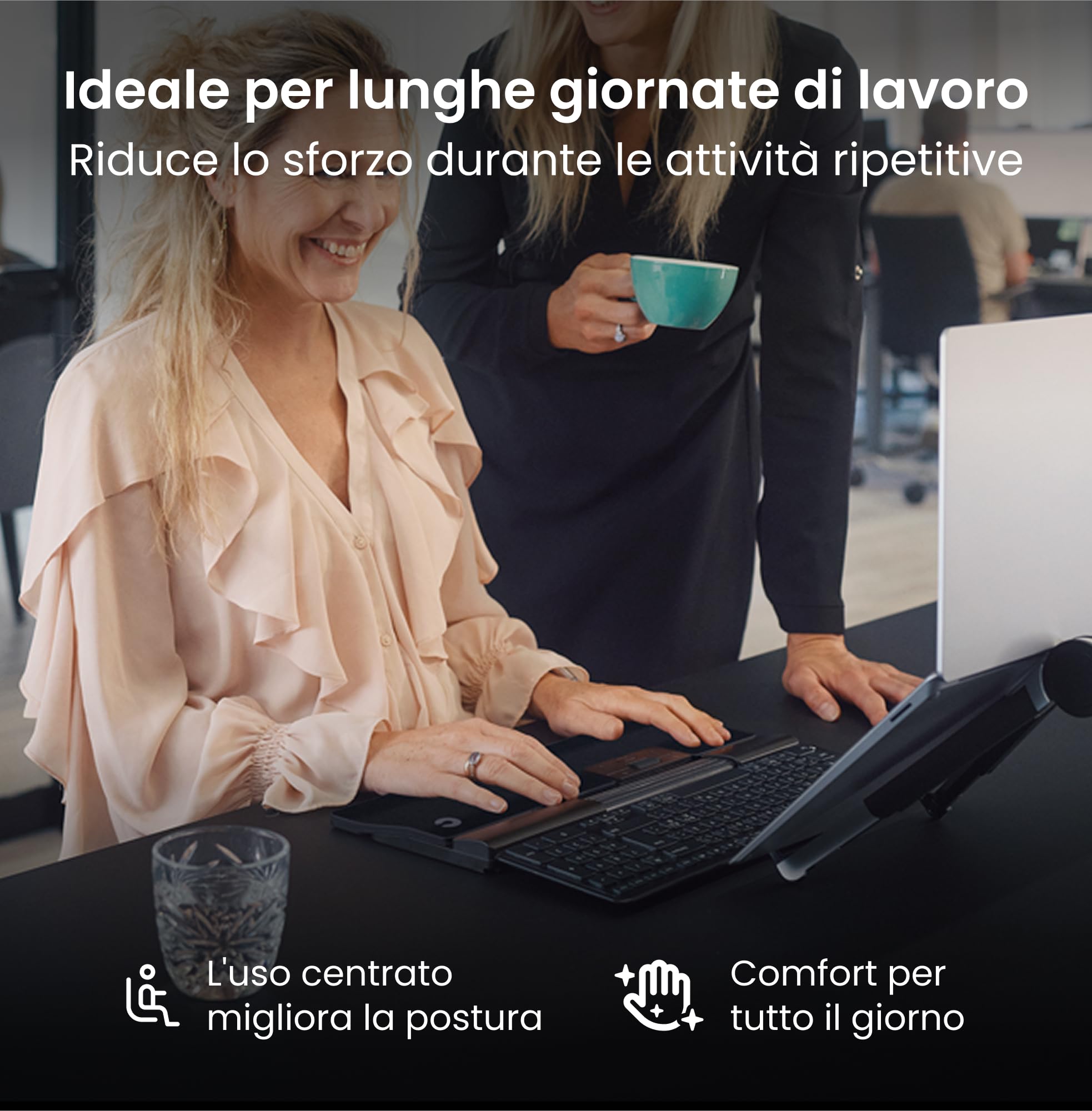 Contour Design SliderMouse Pro Mouse ergonomico da ufficio per ridurre lo sforzo su polsi, spalle e avambracci | Progettato per la produttività Plug & Play PC Desktop Mac - Senza fili - Regolare