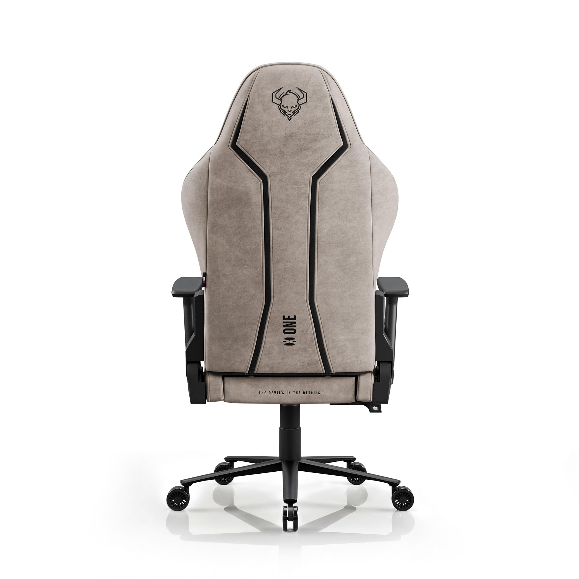 Diablo Silla Gaming ergonomica Tela Transpirable Silla Gamer giratoria hasta 140 kg Respaldo reclinable 140 Grados reposabrazos 3D Ajustables cojin Lumbar reposacabezas Oficina Camel Black