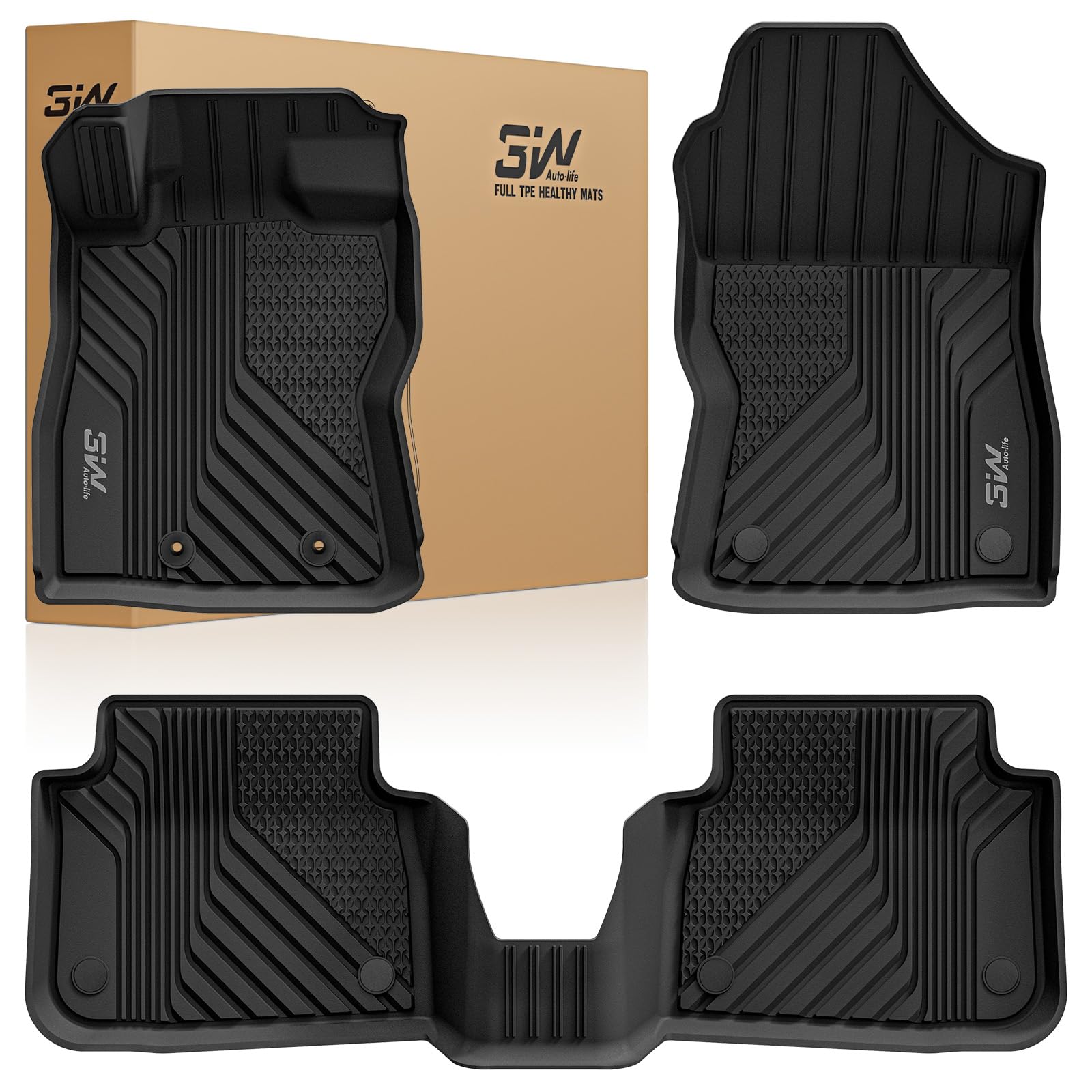 3W Floor Mats for 2026 2025 2024 Subaru Crosstrek Impreza Not for Crosstrek Hybrid All Weather TPE Custom