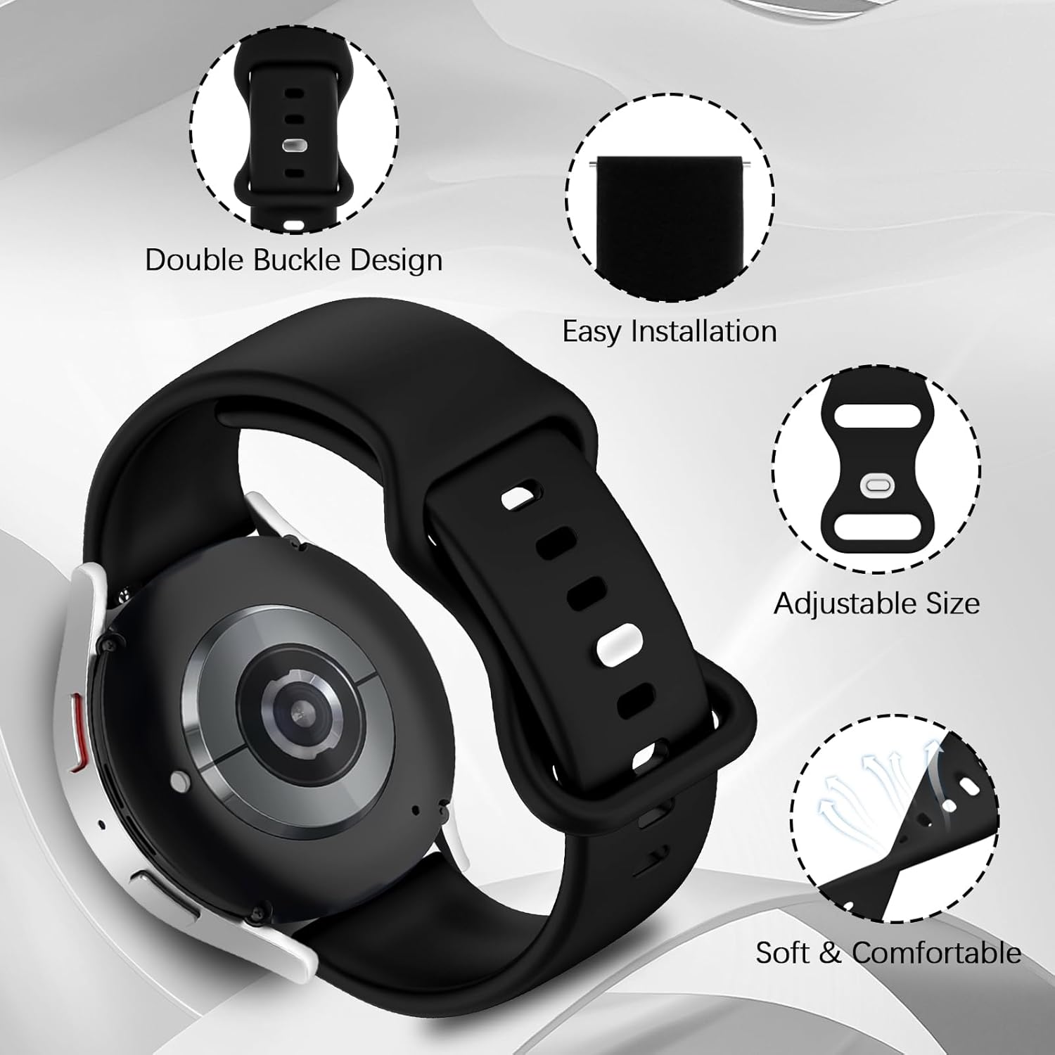 24 Pack Bands Compatible for Samsung Galaxy Watch 7/FE/6/5/4 40mm 44mm, 5 Pro, Watch 6/4 Classic 43mm 47mm 42mm 46mm, 20mm Sport Replacement Soft Silicone Strap for Women Men - Image 2