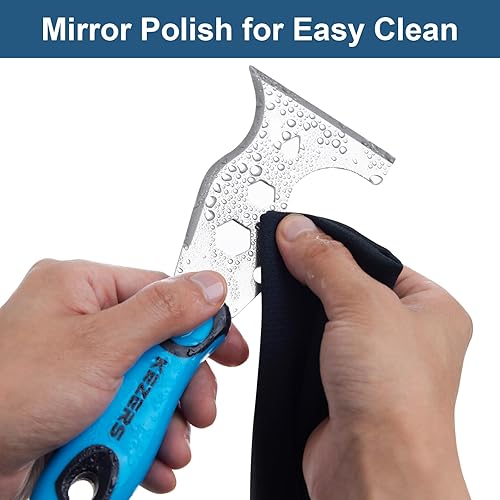 Miniatura 7 de KEZERS Herramienta de pintor 13 en 1, raspador de cuchillo de masilla de acero inoxidable, herramienta raspadora de pintura para pintar y madera con