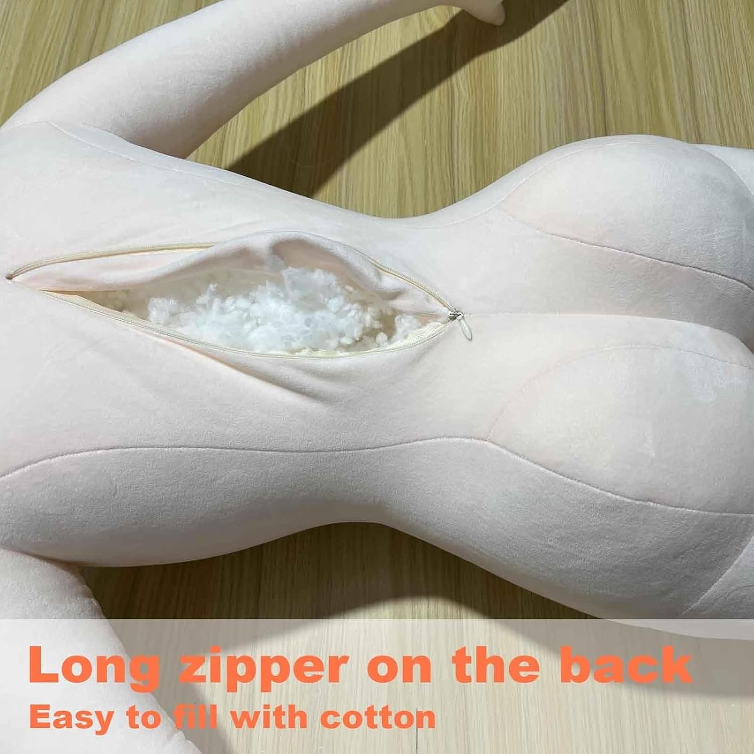 4.9 FT Human-Shaped Throw Pillow Dolls Skin with Fingers, Full Size Plush Dolls Girlfriend, Gifts for Men, DIY Women's Clothing