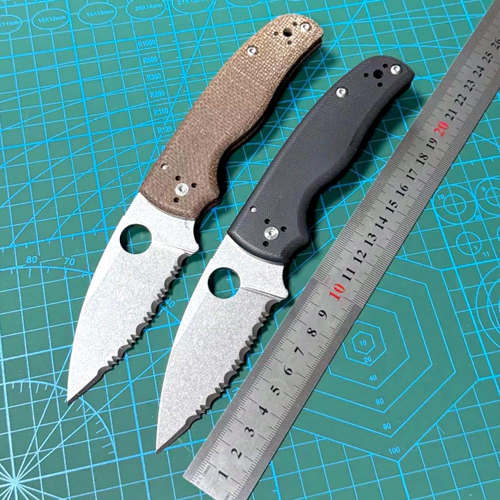Klappmesser 8" Taschenmesser Wellenschliff Aus S30v & Flachs, Stahl Outdoor Messer Survival Jagdmesser, Camper Scharfes Einhandmesser, gegen praktische messer edc mit taschenclip, multi Tanto Messer