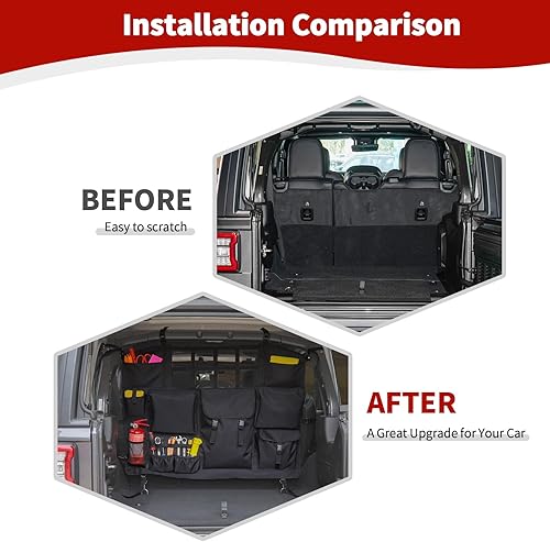 Miniatura 2 de RT-TCZ Organizador de bolsa de almacenamiento para maletero Wrangler JK JL con múltiples bolsillos, kits de herramientas, bolsa de carga para Jeep