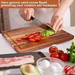 Planches de coupe en bois d'Acacia pour la cuisine, Planche de découpe en bois avec poignée latérale et rainure de jus, 15" X 11" Carving Board, Block Butcher, Cheese Charcuterie Boards pour la viande, les fruits, le steak