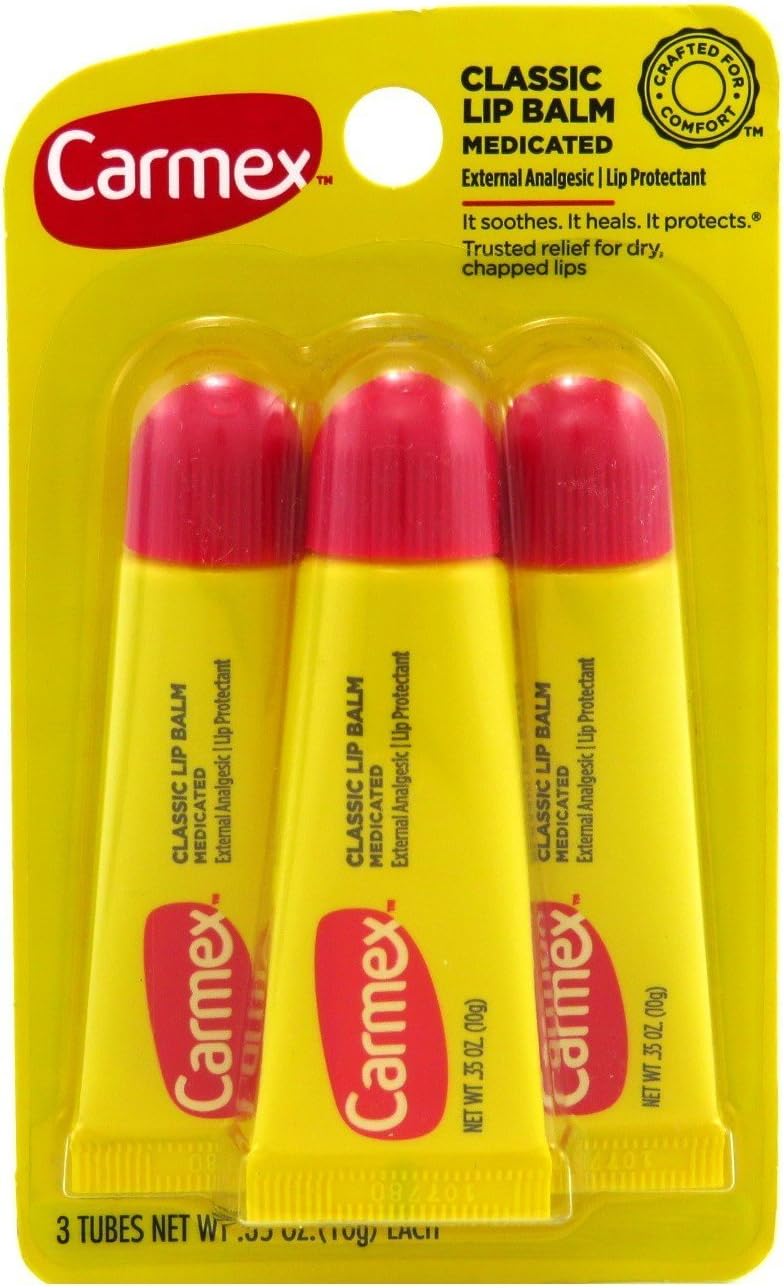 Carmex Lip Balm Tube Classic Medicated 0.35 Ounce (6 Count)