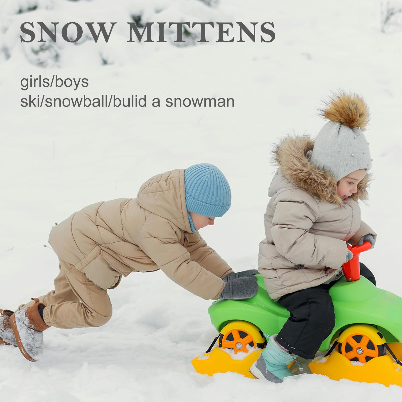 Guantes de invierno para bebé, niños, niñas, forro polar, fáciles de poner